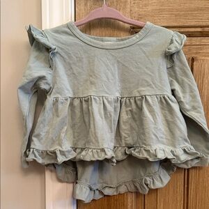 Kids Ruffle Long Sleeve Top - Green